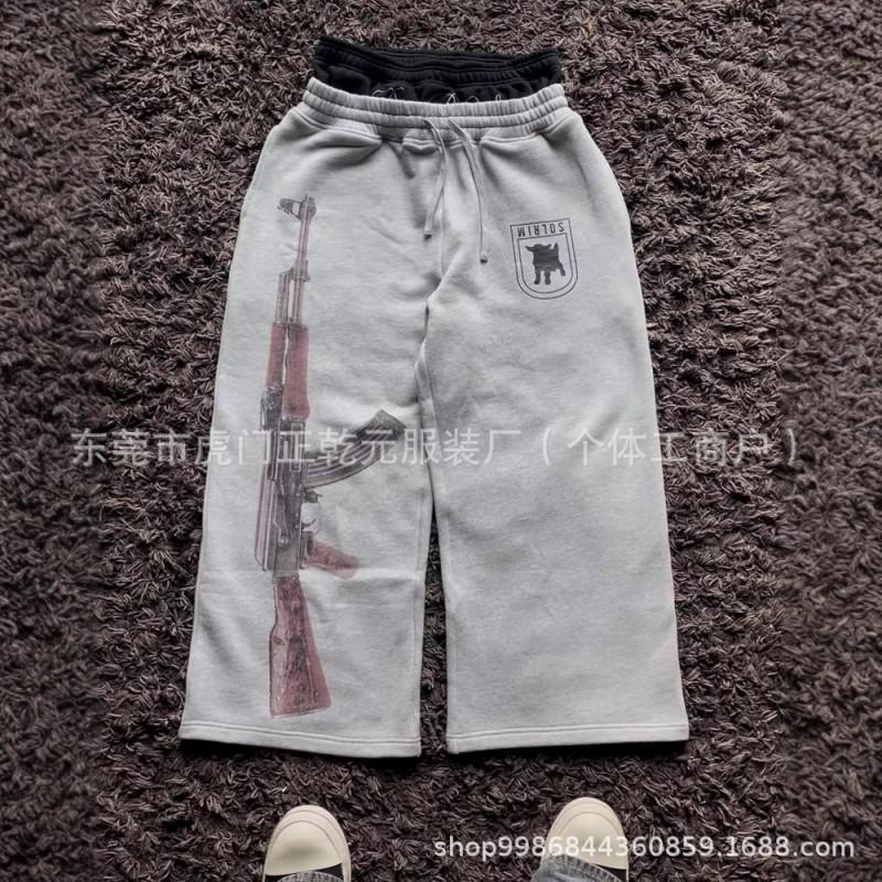 High Street Ins Style Printed Wide Leg Pants Casual Streetwear Trousers Teens