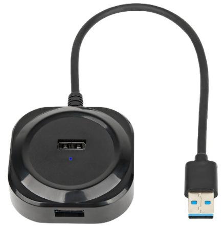 4 Port USB 2.0 Hub, Round Shape USB Splitter One to Four, Type C to USB Hub High Speed Expander for Laptop PC