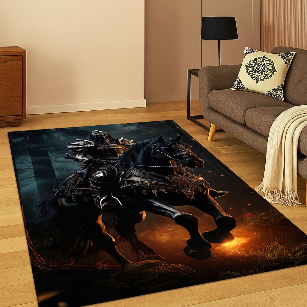 Crusaders Templar Black Knight Carpet Rug Mat for Home Bedroom Living Room Sofa Doormat Kitchen Decor,Kid Play Non-slip Area Rug