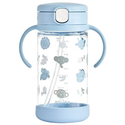 Richell Infant Bottom Cover AQ Straw Cup 320ml, Baby Blue, 1 Piece
