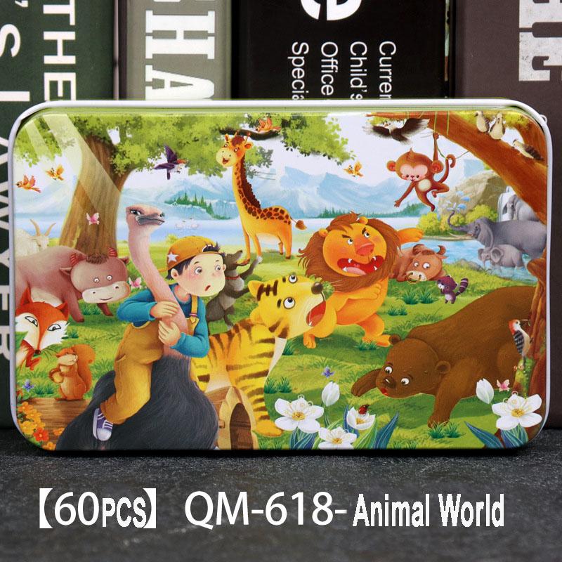 60pcs Wooden Jigsaw Puzzles 3D Cartoon Mermaid/Snow White/Cinderella/Princess/Helicopter/Hot Air Balloon Puzzles for Baby  Kids