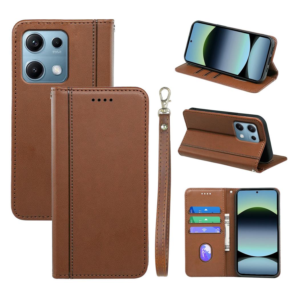 HX01 For Xiaomi Redmi Note 14S 4G Wallet Case Magnetic Closing PU Leather Phone Cover