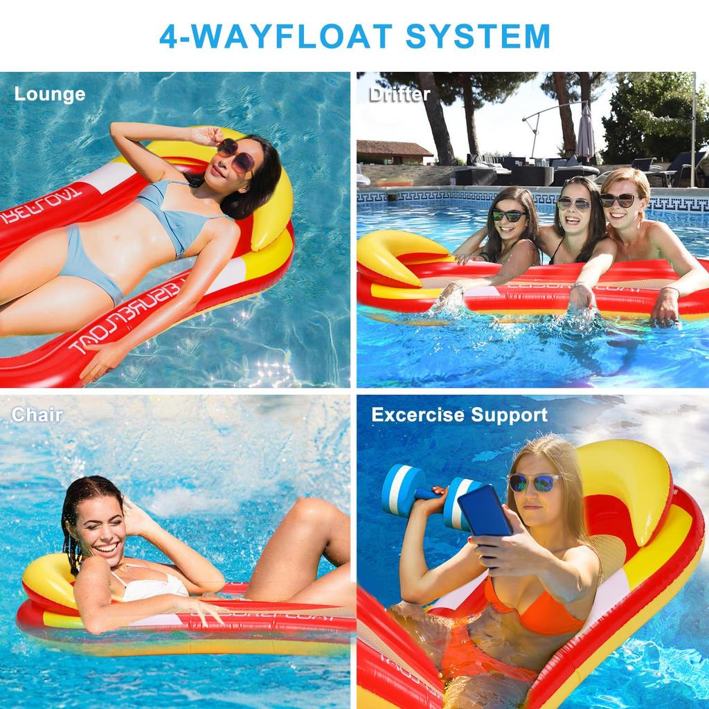 Inflatable Air Mattress for Women Water Hammock Inflatable Ring for Kids Large Floating Toy Swimming Tube Chair Pool Floats
