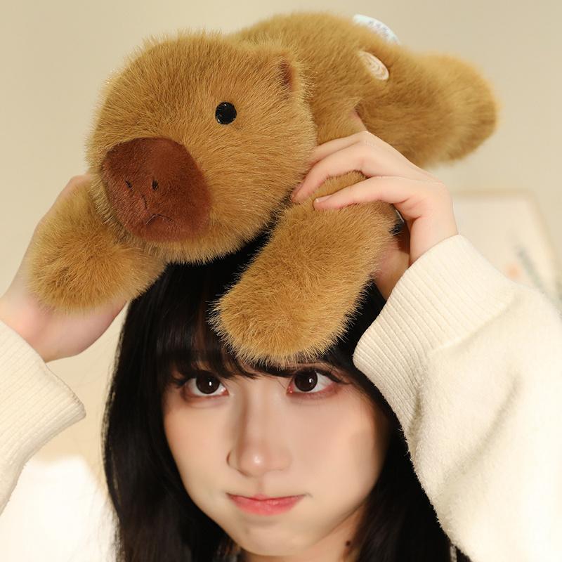 30-60cm Long Kawaii Plush Capybara Pillow Soft Stuffed Animal Capybara Plush Toy Doll Birthday Gift for Kids Girls Home Decor