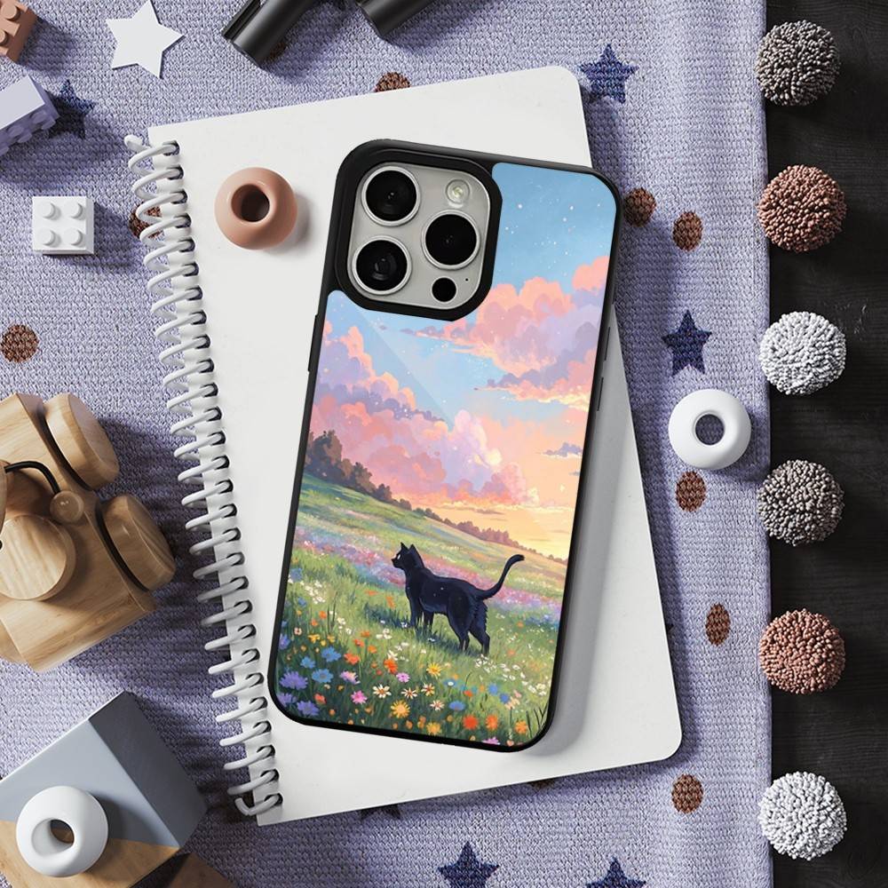 Abstract Cute Kitten Phone Case For iPhone 13,12,11,16,15,17,14,Pro,Max,Plus,Mini, For Magsafe,Magnetic Wireless Charging iPhone13PRO