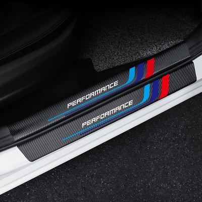 4 Stück Karbonfaser Einstiegsleisten Aufkleber Schutz Decals für Performance M 1 2 3 4 5 6 7 Serie X1 X2 X3 X4 X5 X6 X7 Auto Styling