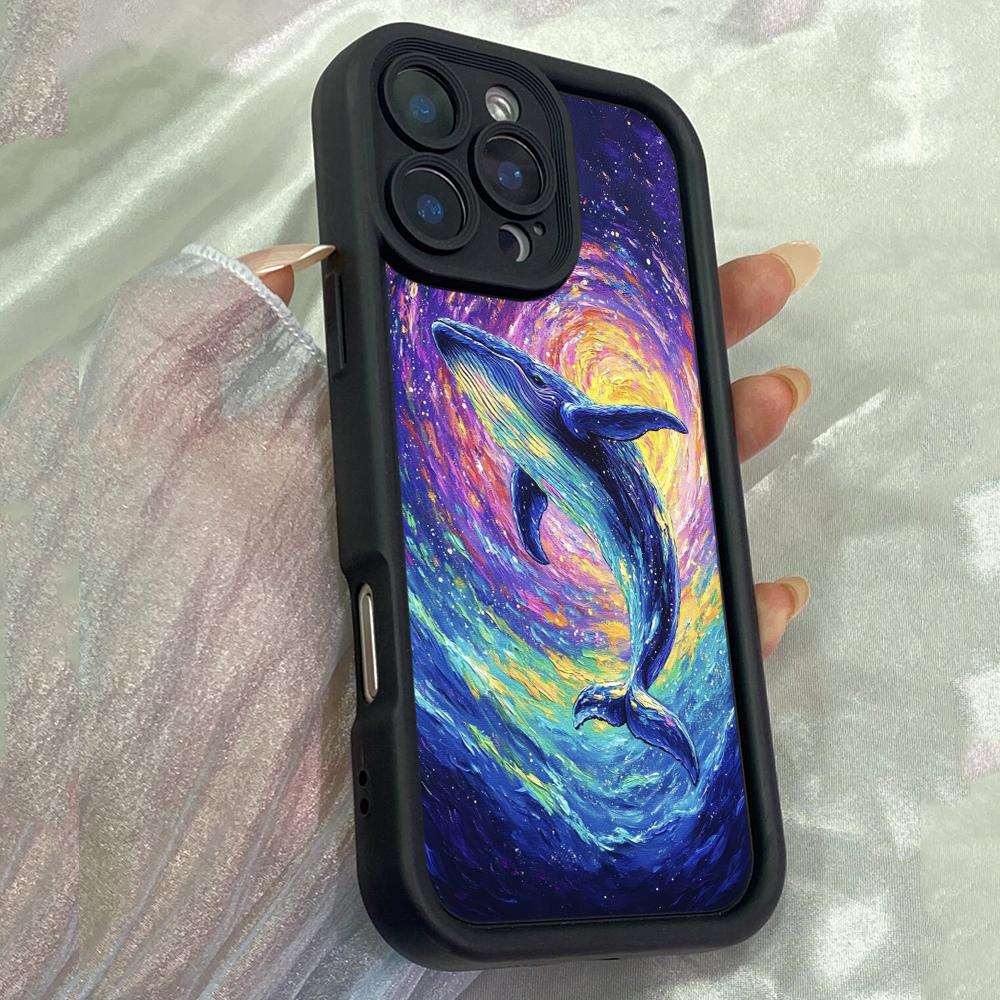 JT527 The Blue Whale Rises for iPhone 17 16 15 14 13 12 Pro Max Samsung S26 S25 Ultra A17 A07 A56 A16 A15 A06 A35 Xiaomi 15T Redmi 15c 14C Soft Case