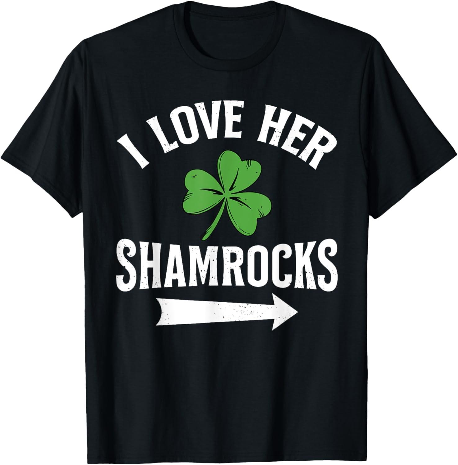 I Love Her Shamrocks St. Patrick s Day Couple Outfit T-Shirt S разноцветный