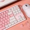 Crystal Jelly OEM Keycap Set PBT 123 Keys Double Layer Translucent Pink for MX Switch 60/84/90/104/108 Mechanical Keyboards