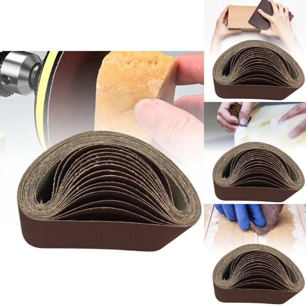 Versatile 15pcs Aluminum Oxide Sanding Belts 45775 For Wood And Metal Finishing