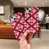 Cute Y2K Sweet Coquette Geometric Red Pink Cherry Bow Pattern Film Art Aesthetic Protective Shockproof Bumper Case For iPhone 14 15 16 Pro Max Plus