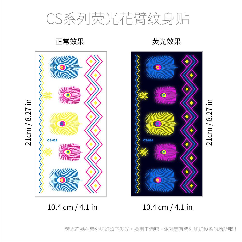 Hot Creative Fluorescent Flower Arm Tattoo Sticker Face Sticker Waterproof Music Festival Arm Tattoo Sticker
