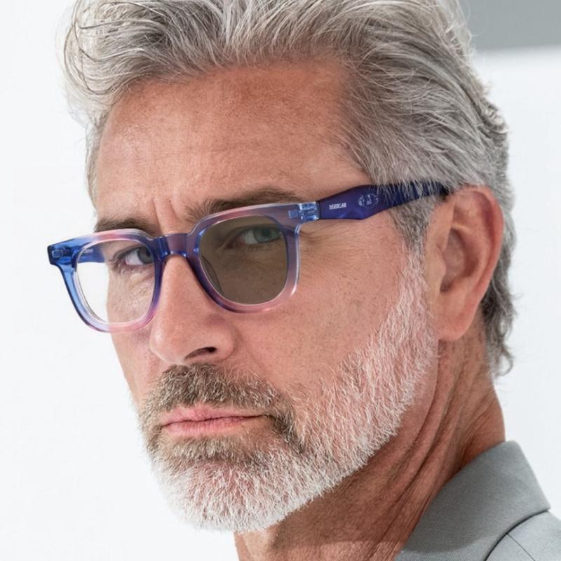 Photochromic Reading Glasses for Men and Women Fashion Square Frames with Blue Light Protection Turn Grey Presbyopia Glasses
