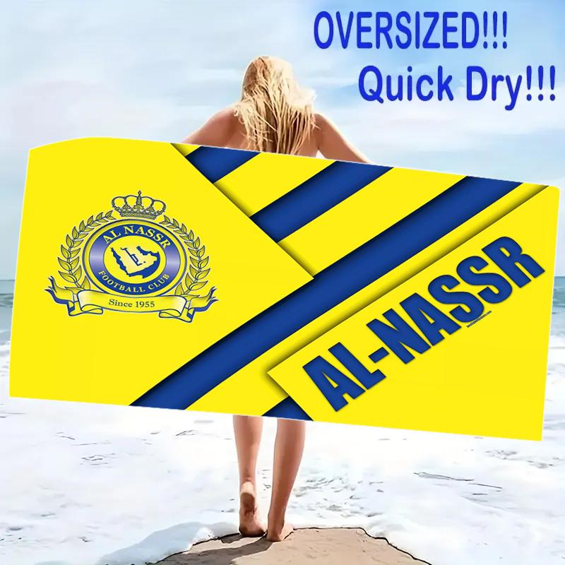 Al-Nassr Print Beach Towel, Large Soft Quick Dry Towel for Beach Camping Swimming