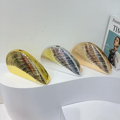 Nuova borsa a conchiglia in acrilico, borsa da sera da tenere in mano, borsa da donna a conchiglia grande, alla moda, personalizzata e creativa, borsa a tracolla con filo