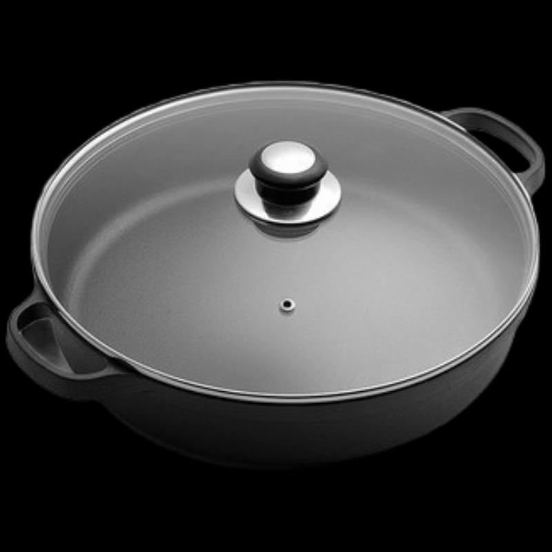 ZISIZ Cast Iron Double-Handle Skillet