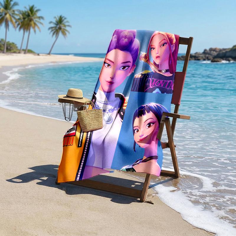 Kpop Hunter Fashion Beach Towel: Ideal for Summer Adventures Soft, absorbent and quick drying suitable for swimming and bathing