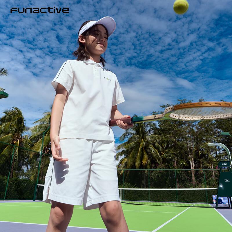 FUN ACTIVE Girls' Short Sleeve Quick-Dry Polo Sports Top