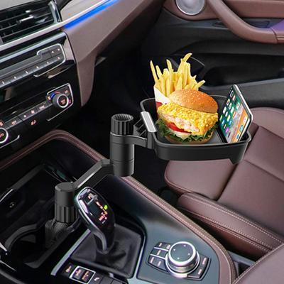 Car Cup Holder Tray With Swivel Base 360 Degree Adjustable Car Cup Holder Food Tray Organized Drink Holder For Car Accesssories
