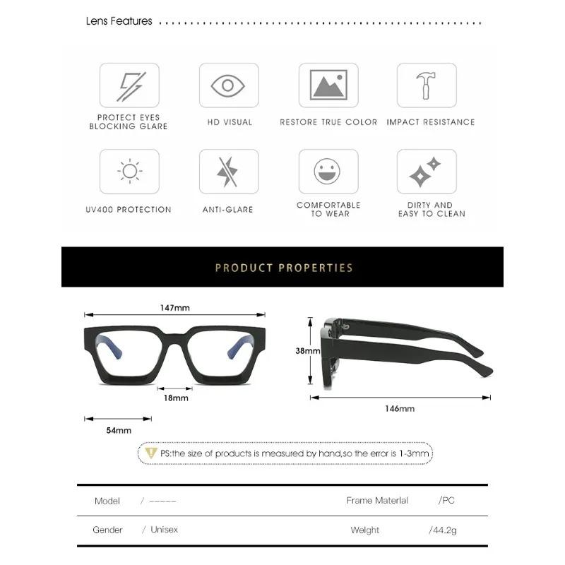 New Transparent Computer Glasses Frame Women Men Anti Blue Light Square Eyewear Blocking Glasses Optical Spectacle Eyeglass