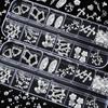 1 Set 3D Nail Art Charms 12 Grids Metal Love Heart Flower Butterfly Charms DIY Nail Design Crafting Manicure Decoration Accessories