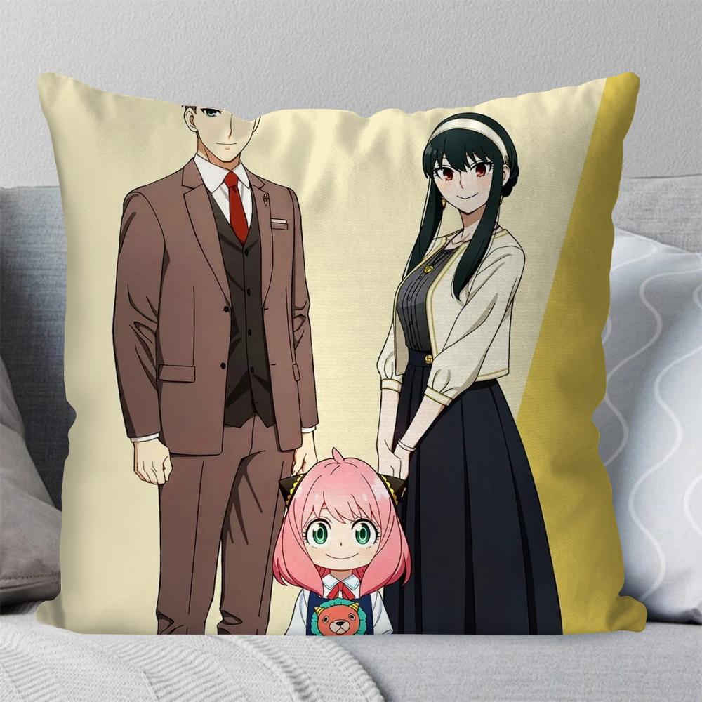 

1 шт. Наволочка с анимацией Spy X Family, квадратная подушка, спальня, диван, досуг, удобная подушка, автомобиль, гостиная, украшение для дома, 40X40 16x16Inch