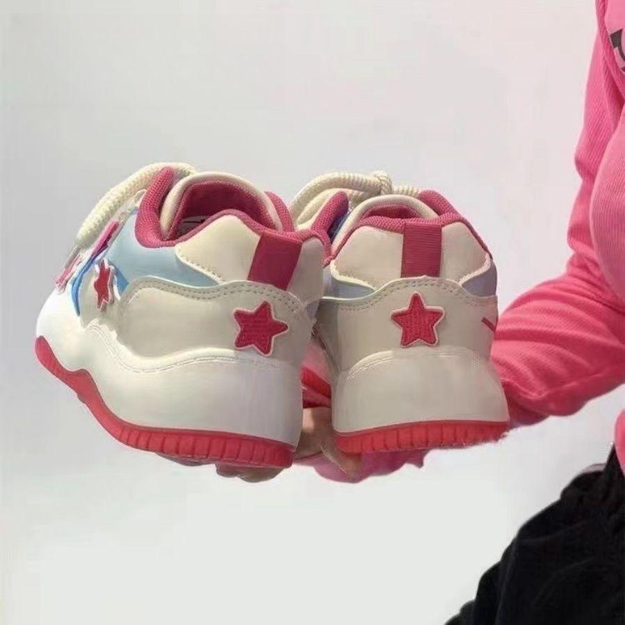 Campus wind stars platform white shoes women's design shoes spring and autumn new versatile skateboard shoes