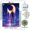 5D DIY Artistic Moon and Starry Sky Cross Stitch Rhinestones Diamond Drawing Embroidery Mosaic Home Decor