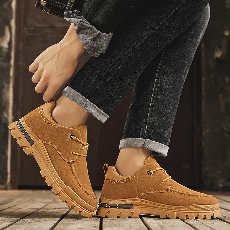 Men Casual Shoes Hiking Outdoor Men Flat Shoes Non-slip Platform Men Genuine Leather Shoe Band Comfortable Hiking Shoes
