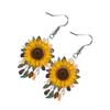 Acrylic Earrings For Daily Outfits Bright Summer Theme Lightweight Comfortable Wear Sunflower Dangle Ear Accessories