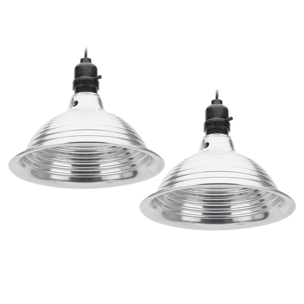 2 Pcs Reptile Lamp Shade Fixture Heat Bulb Clamp Light Shade with Detachable Aluminum Reflector