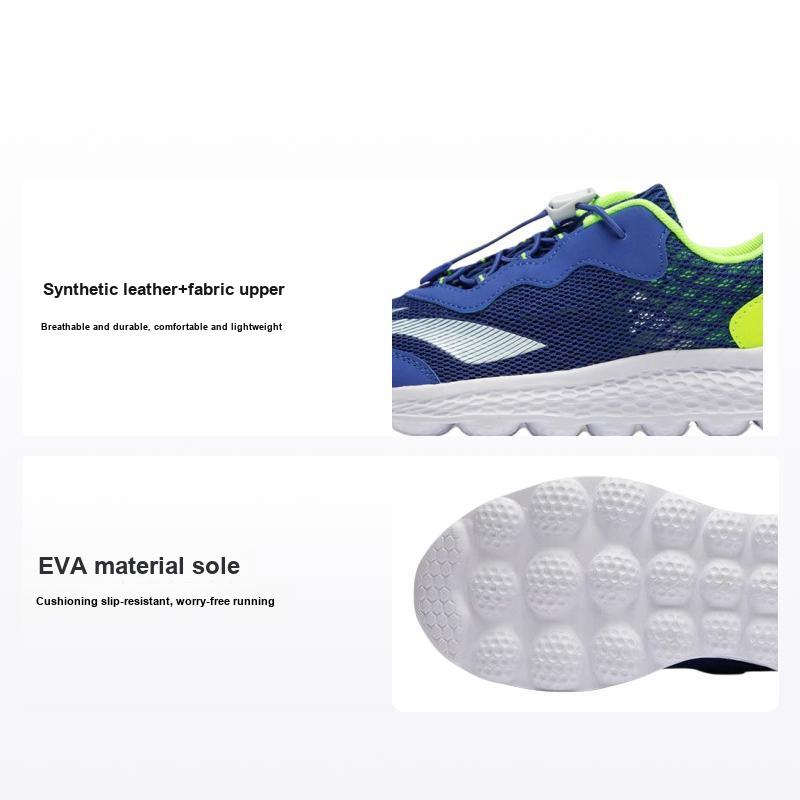 Li Ning Kids Comfortable Versatile Fashion Non-Slip Wear-Resistant Low-Top Running Shoes Kids Running Shoes Blue Green YKFR024-21