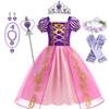 Mädchen Rapunzel Prinzessinnenkleid Rapunzel Kostüm Prinzessin Halloween Geburtstag Karneval Party Vestido Kinder Geburtstagskleid