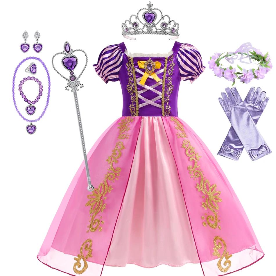 Mädchen Rapunzel Prinzessinnenkleid Rapunzel Kostüm Prinzessin Halloween Geburtstag Karneval Party Vestido Kinder Geburtstagskleid