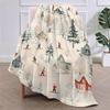 Winterhütte Ski Flanelldecke - 100% Polyester Digitaldruck | Hypoallergen | Ganzjahres Bett-/Reise-/Camping-Überwurf