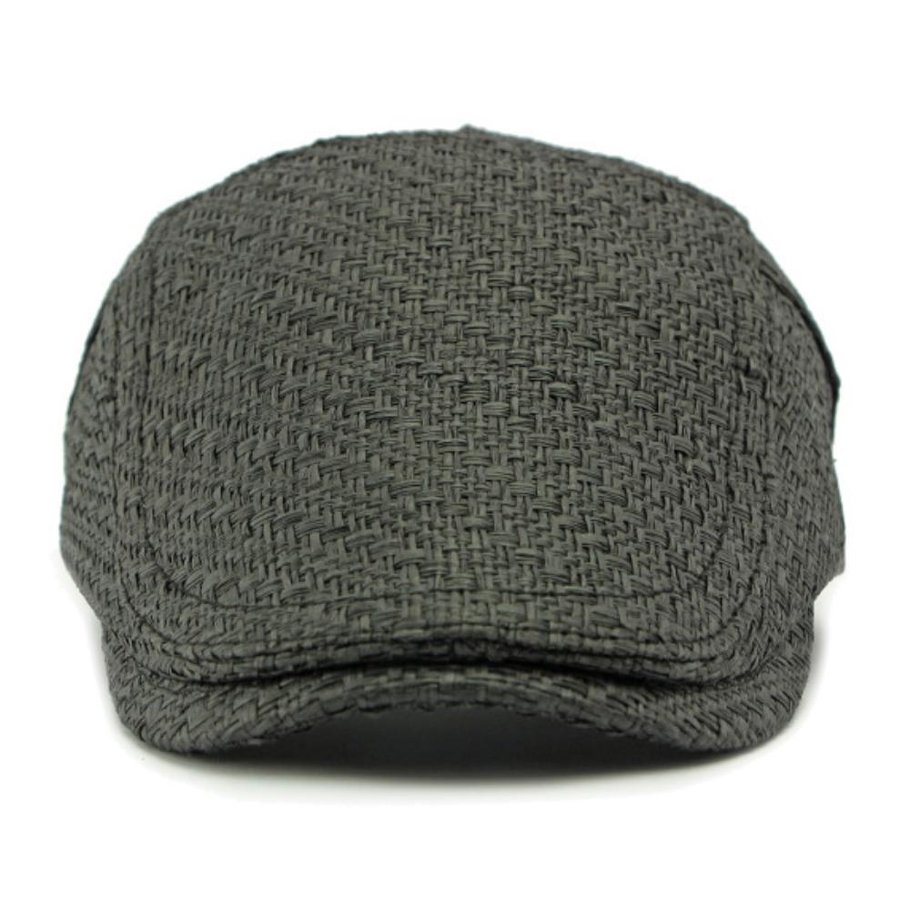 Ht4831 Mens Berets Women Spring Summer Sun Cap Breathable Straw Beret Hat Male Female Adjustable Ivy Flat Cap Vintage Beret Caps