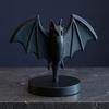 Huaqianguhh 3D Printed Gothic Black Bat Statue, Figurine with Stable Round Base, Halloween Tabletop Decor for Home, Dining Table & Party, Witchy Gift