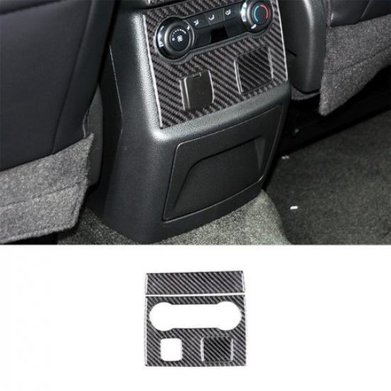3Pcs For 2011-14 Ford Explorer Carbon Fiber Rear Central Console Cover Trim