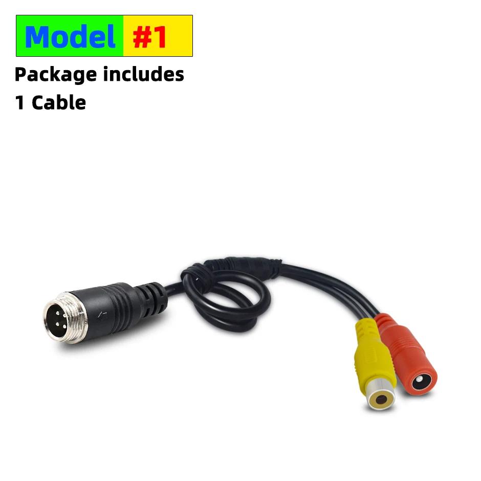 Cable Plug Adapter 4Pin Aviation Head Male/Female to RCA AV/Female DC Multiple Converter For Car Rear Backup Camera Monitor