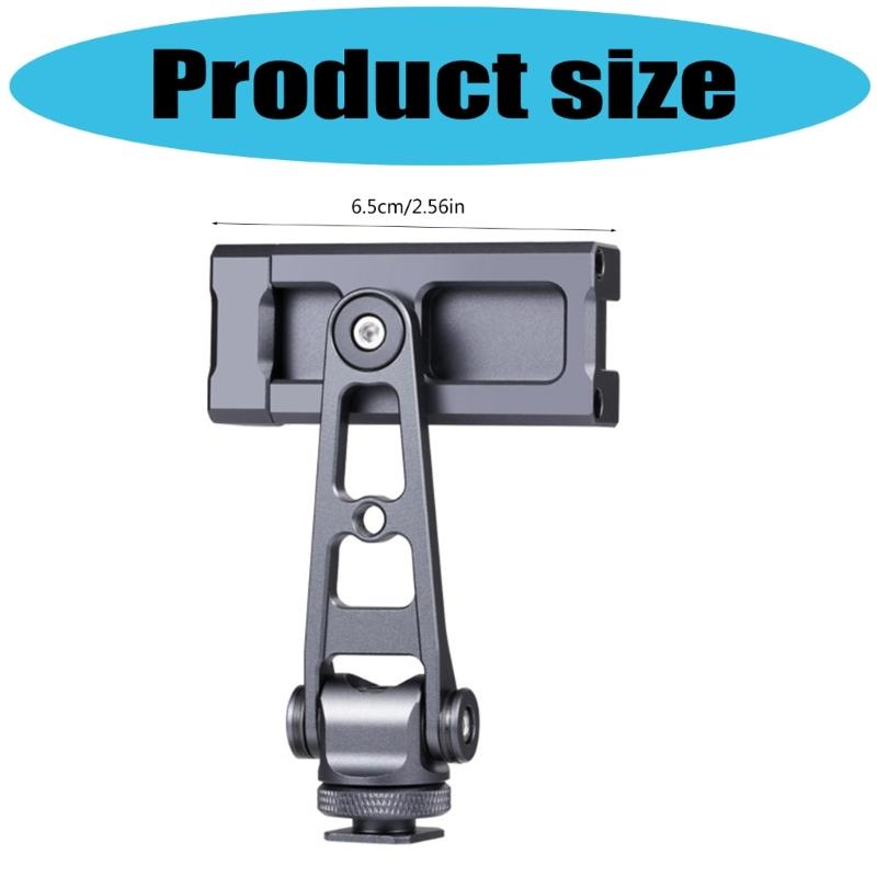 Universal Phone Tripod Mount 2 Cold Shoe Mounts 1/4" Screw Holes 360 Rotation For Camera Accessories