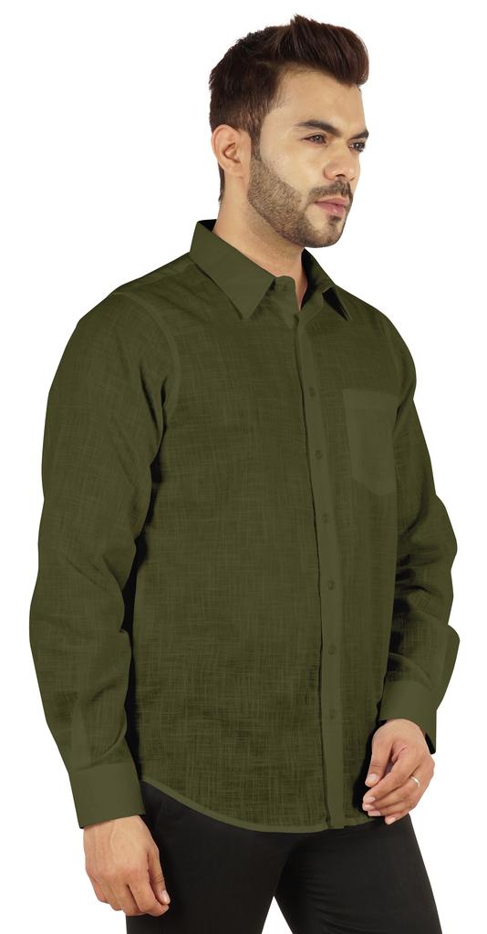 Bestman Solid Shirt For Mens Long Sleeves With Cuff Patch Pocket Shirt Cotton Office