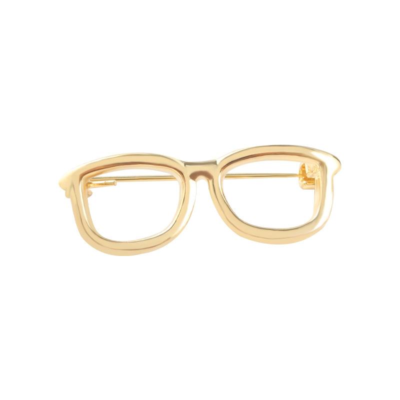 

New Glasses Shape Brooch European American Alloy Brooch Men s Suit Shirt All-match Badge Clothing Accessories Jewelry Lapel Pin