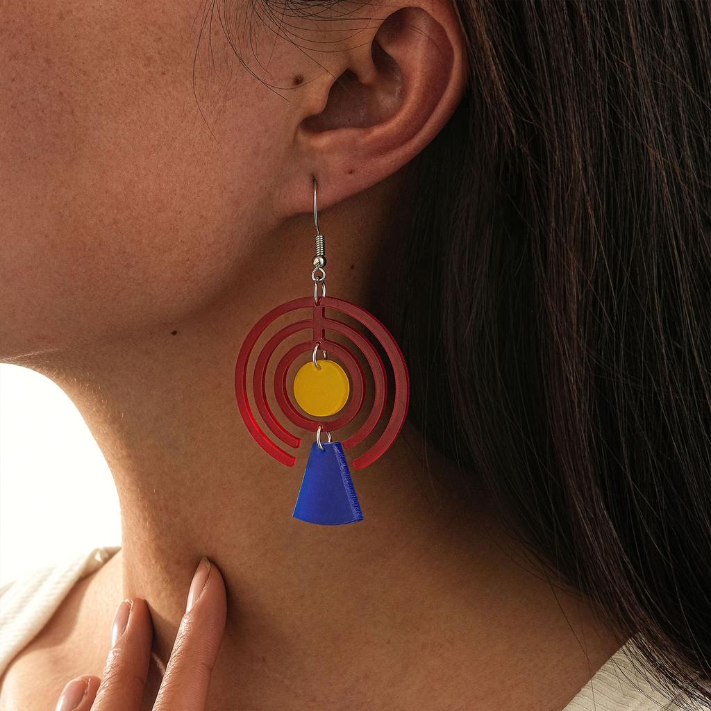 Vollständig verwaltete umweltfreundliche Acryl-Ohrringe, Personalisierte Stern-Geometrische Muster-Ohrringe Ohrringe