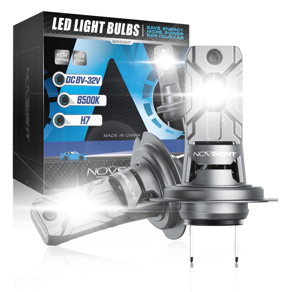 NOVSIGHT LED Headlight, Halogen and 1 to 1 Compatible, 16000 lm, 70W, 6500k, DC,