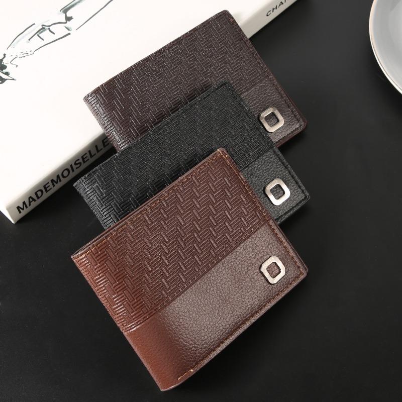 New Men's Wallet Short Lychee Pattern Wallet Multi-card Position Fashion Classic Wallet