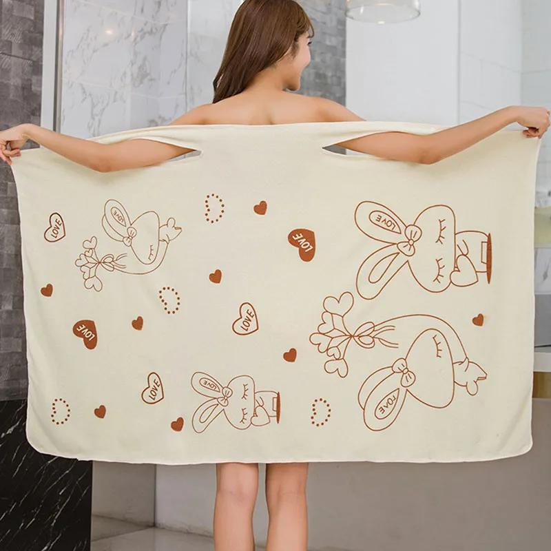 Microfiber Soft Bath Towel Fashion Women Sexy Wearable Quick Dry Magic Bathing Spa Bathrobes Wash Clothing Beach Dresses