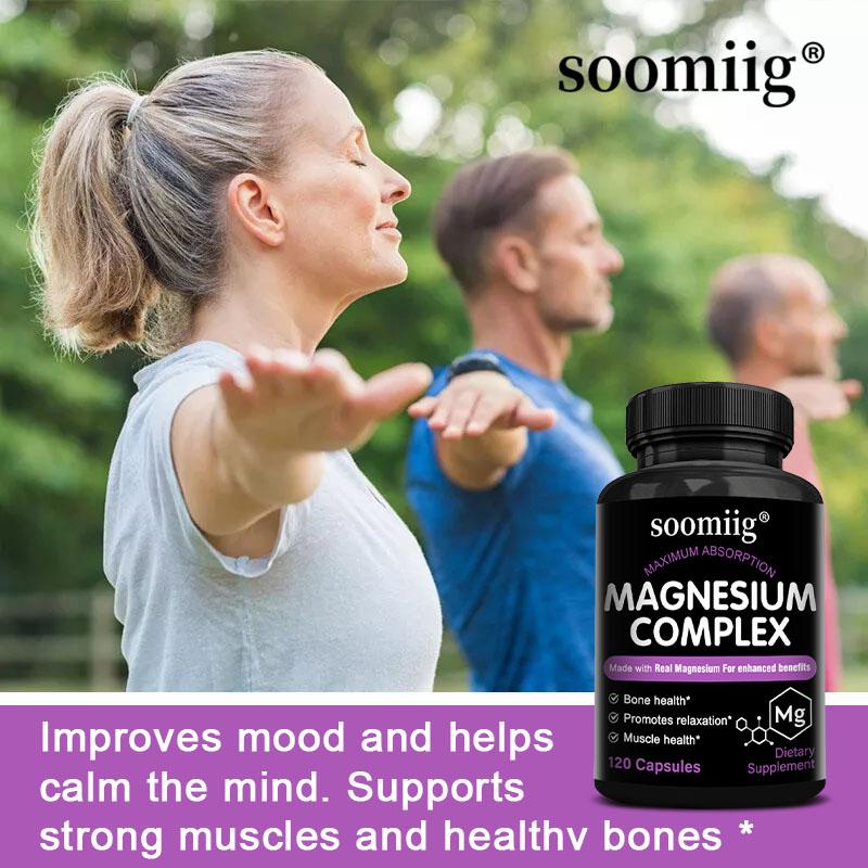 Magnesium Complex Capsules, High Absorption Magnesium Supplement, 120 Count