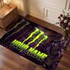 Monster Energy Personalisierter Kristall-Samt-Teppich, Benutzerdefinierter Namens-Text Weicher Anti-Rutsch-Teppich für Wohnzimmer Schlafzimmer