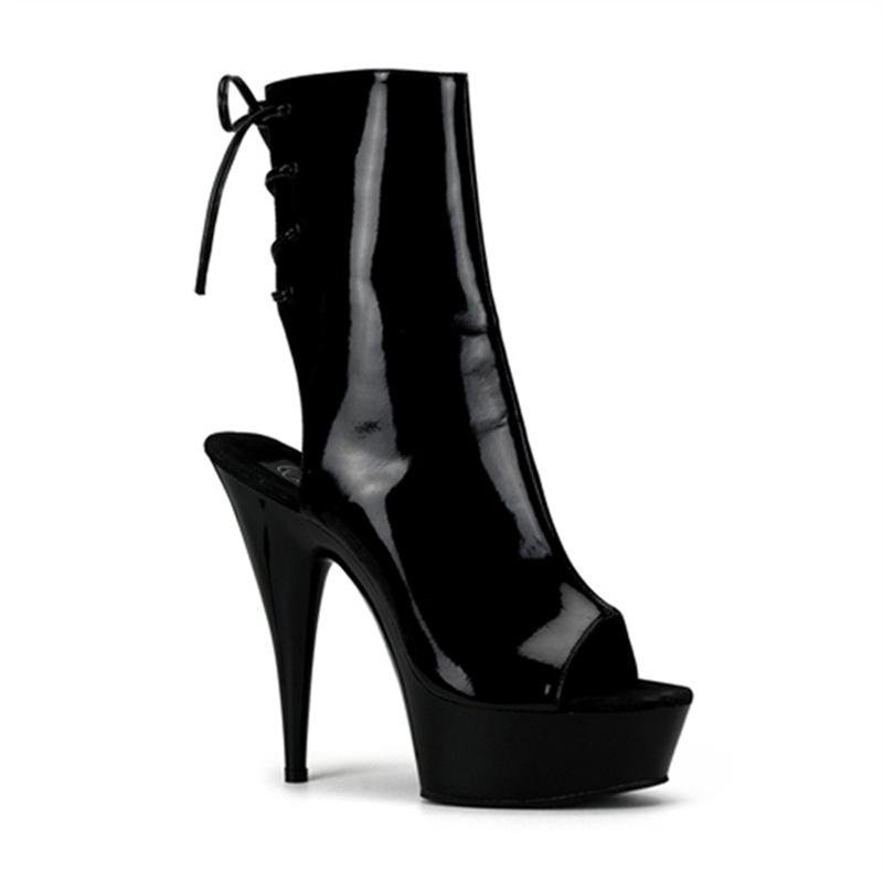 Waterproof Taiwan summer short boots breathable black low tube leopard print super high heel 15CM adhesive bottom women's round head fashion boots