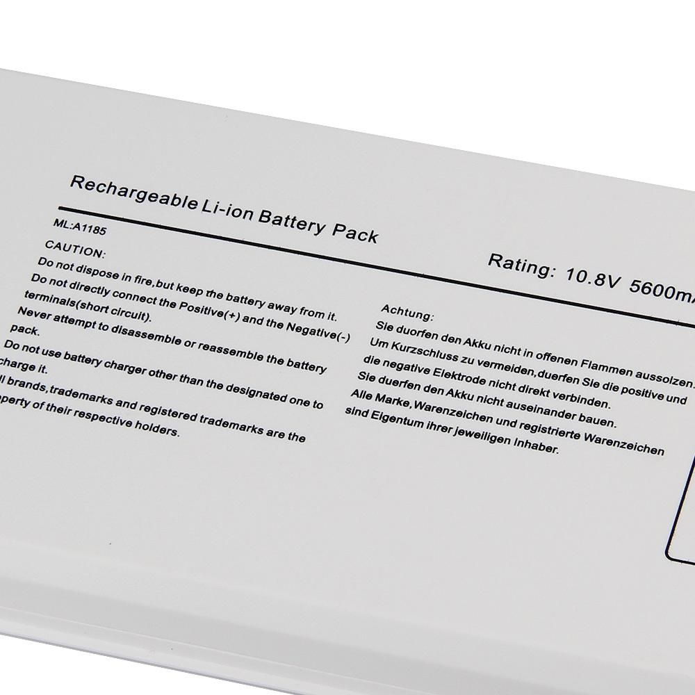Náhradní baterie pro MacBook 13" MB403 MB402 MB881LL/A MA566FE/A Baterie A1181 A1185 5600mAh